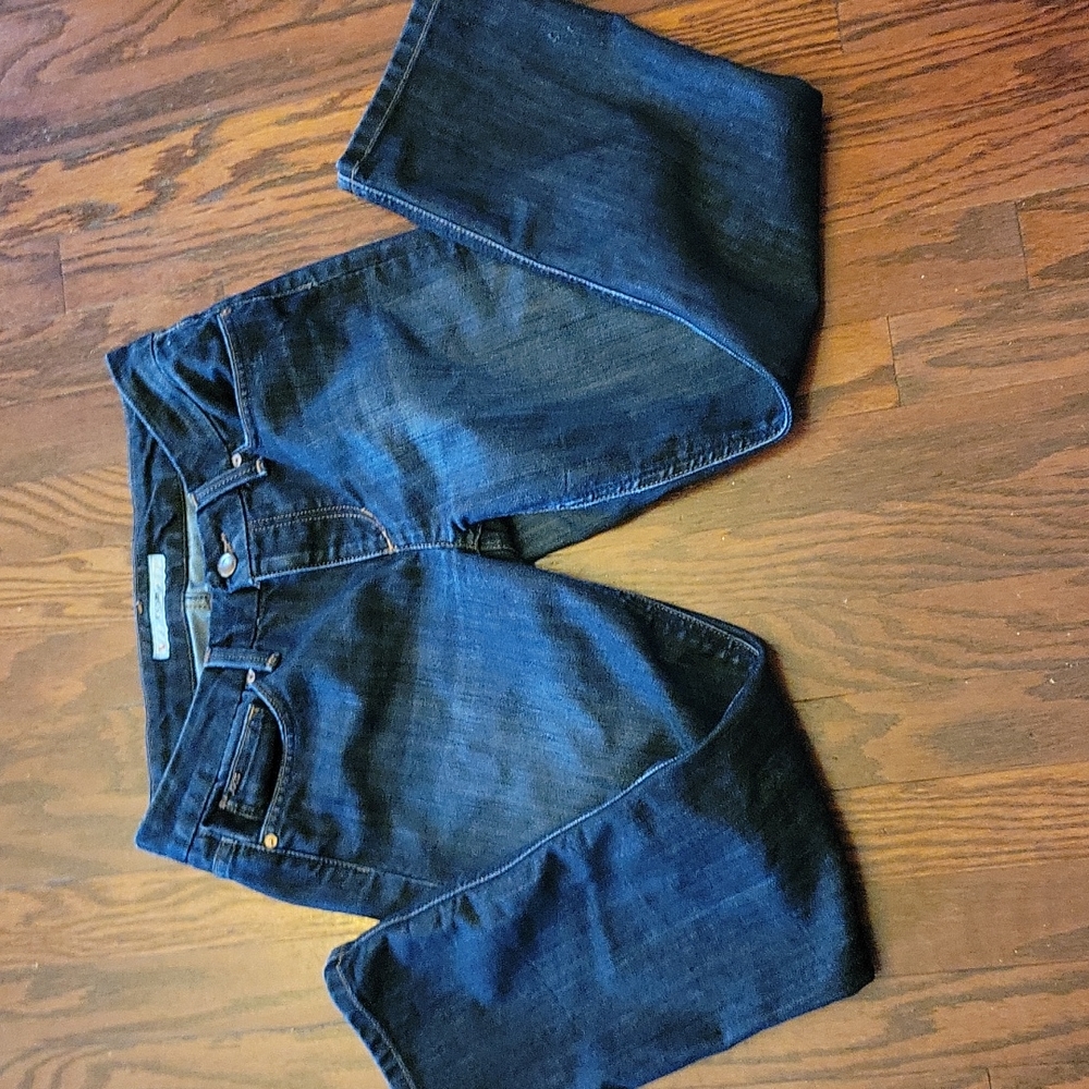 Joe's Jeans Honey Kicker Crop blue jeans dark wash cotton blend Size 28 EUC…